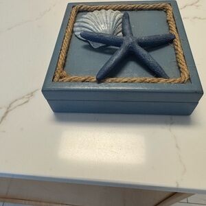 Blue Starfish and Shell Decor Box